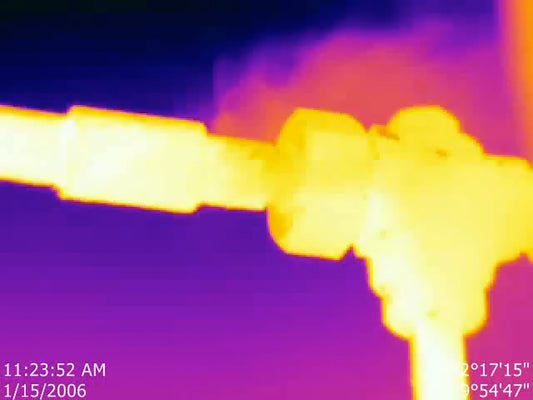 Thermal image of gas leak courtesy of Infraspection Institute.